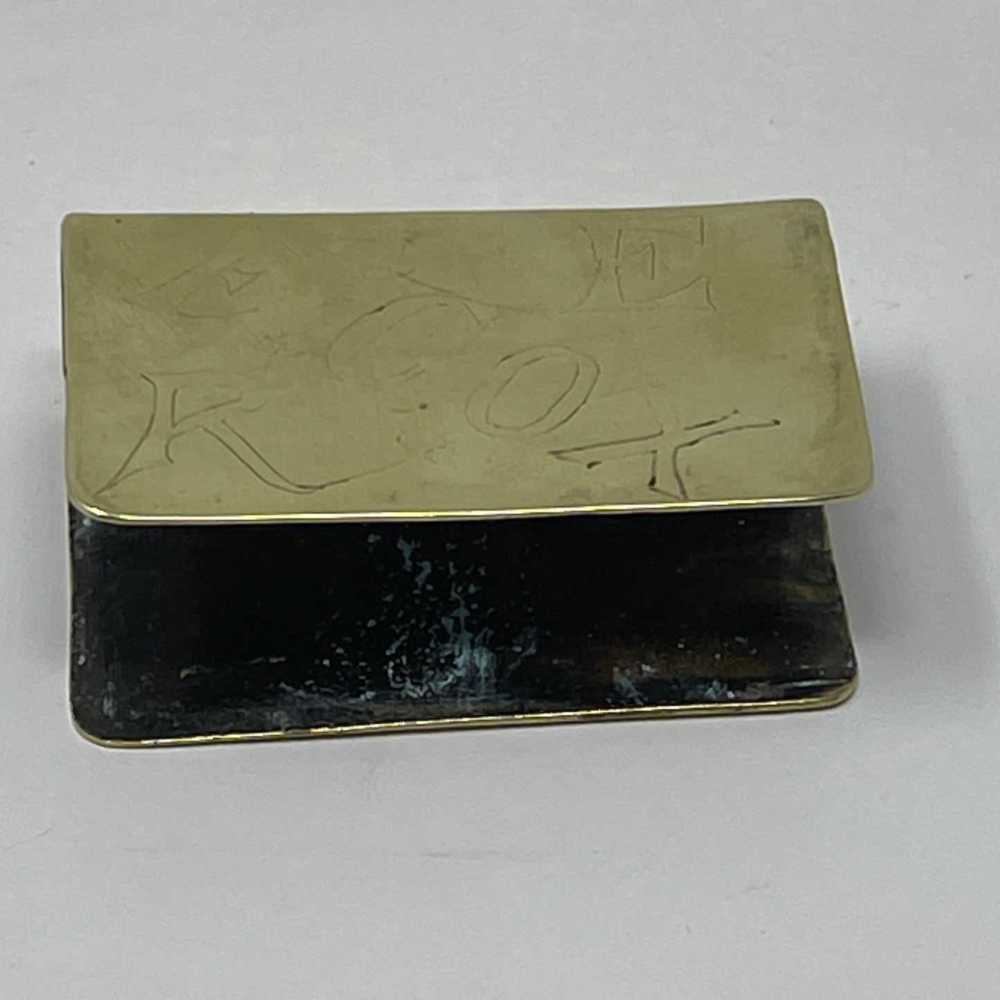 WW1 Brass Matchbox Sleeve F Cox RE