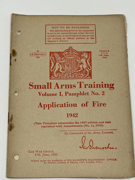 Small Arms training Vol 1 Pamphlet No 1 Application of Fire
