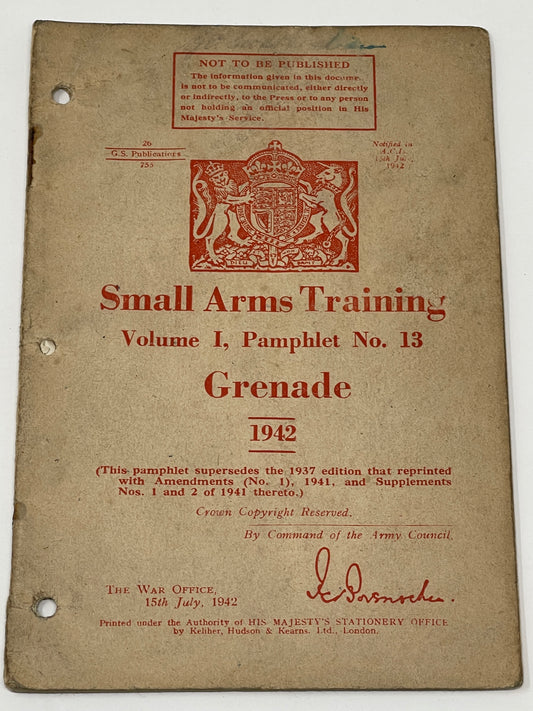  Pamphlet No 13 Grenade Fast & Secure UK Shipping | TJ's Militaria