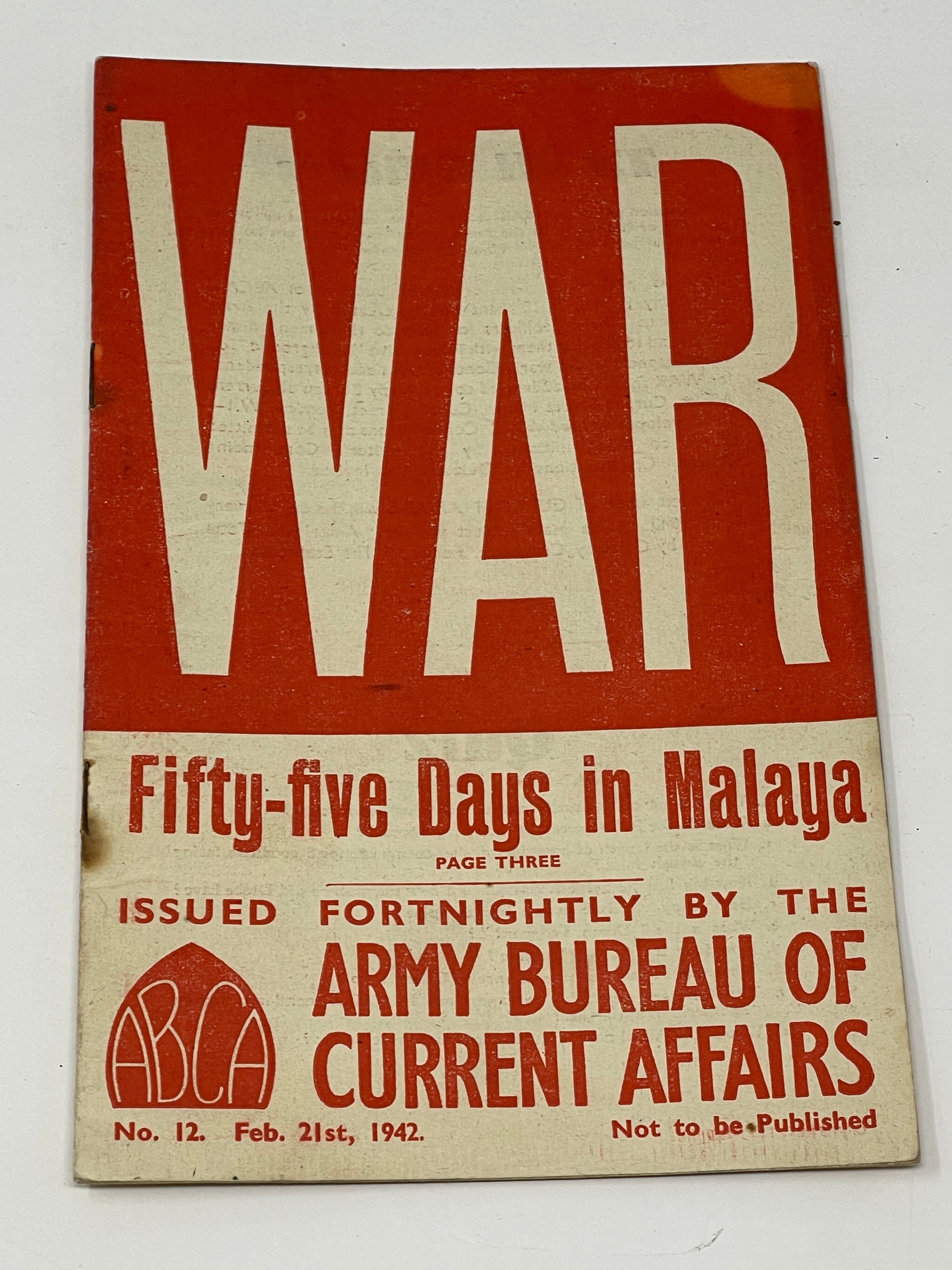 War Fifty Five Days In Malaya Magazine WW2