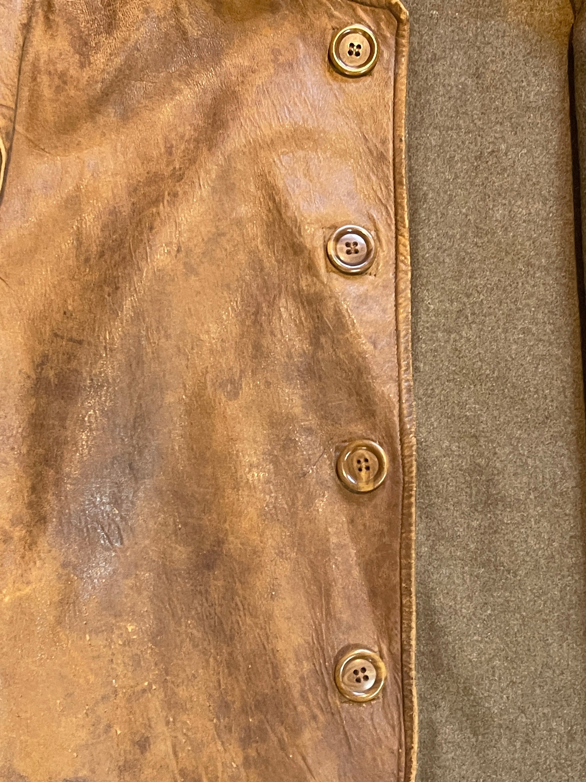 Second World War British Army issue leather jerkin