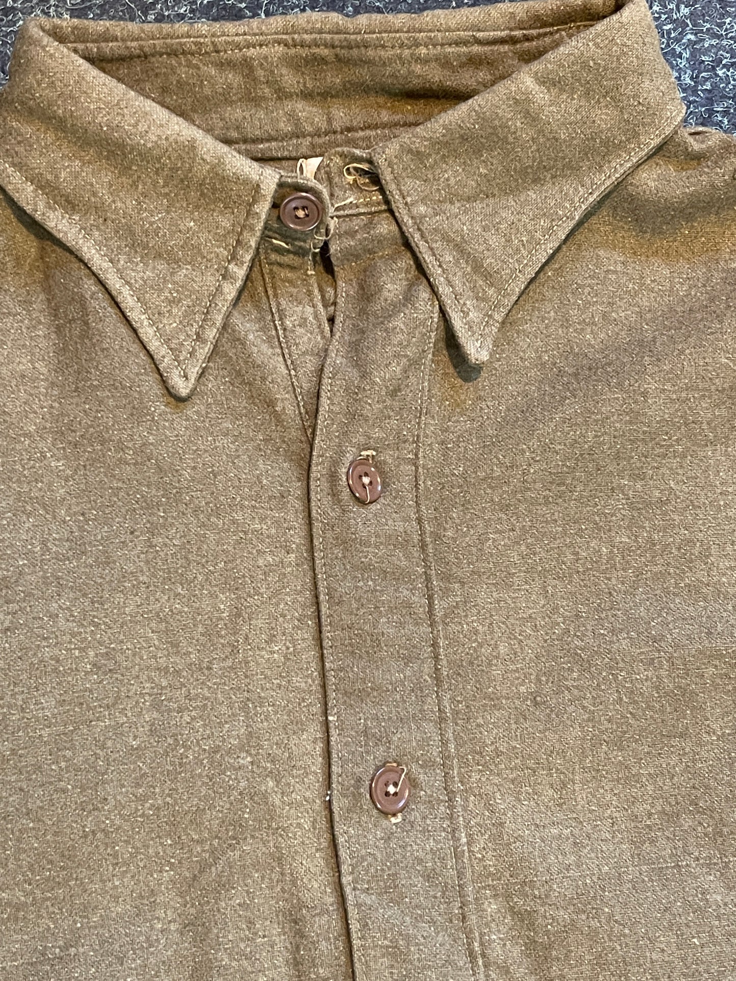 front view of 1945 Dated British Army OR collared shirt - Size 8