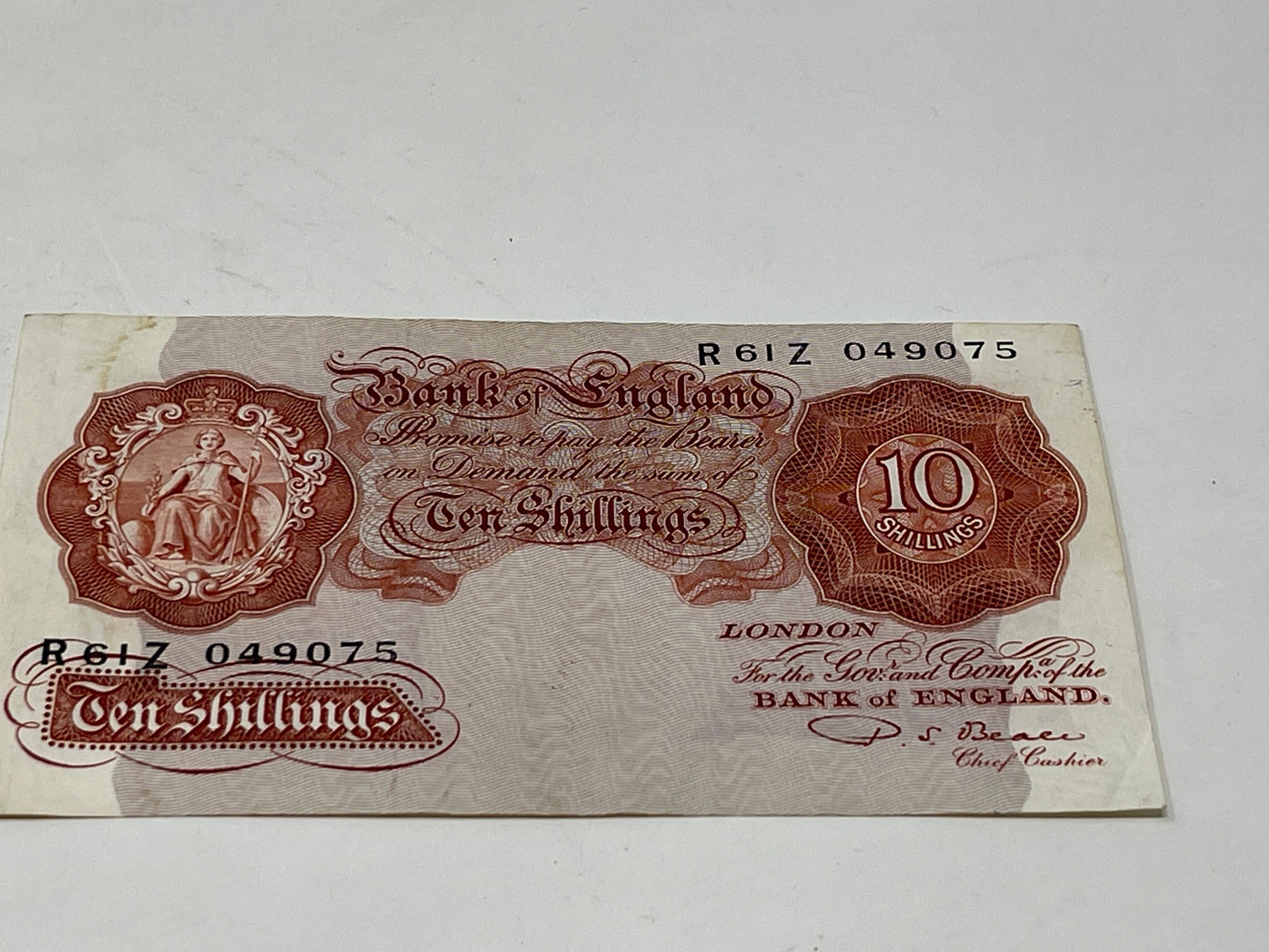 Bank of England L K O'Brien Red 10 Shilling
