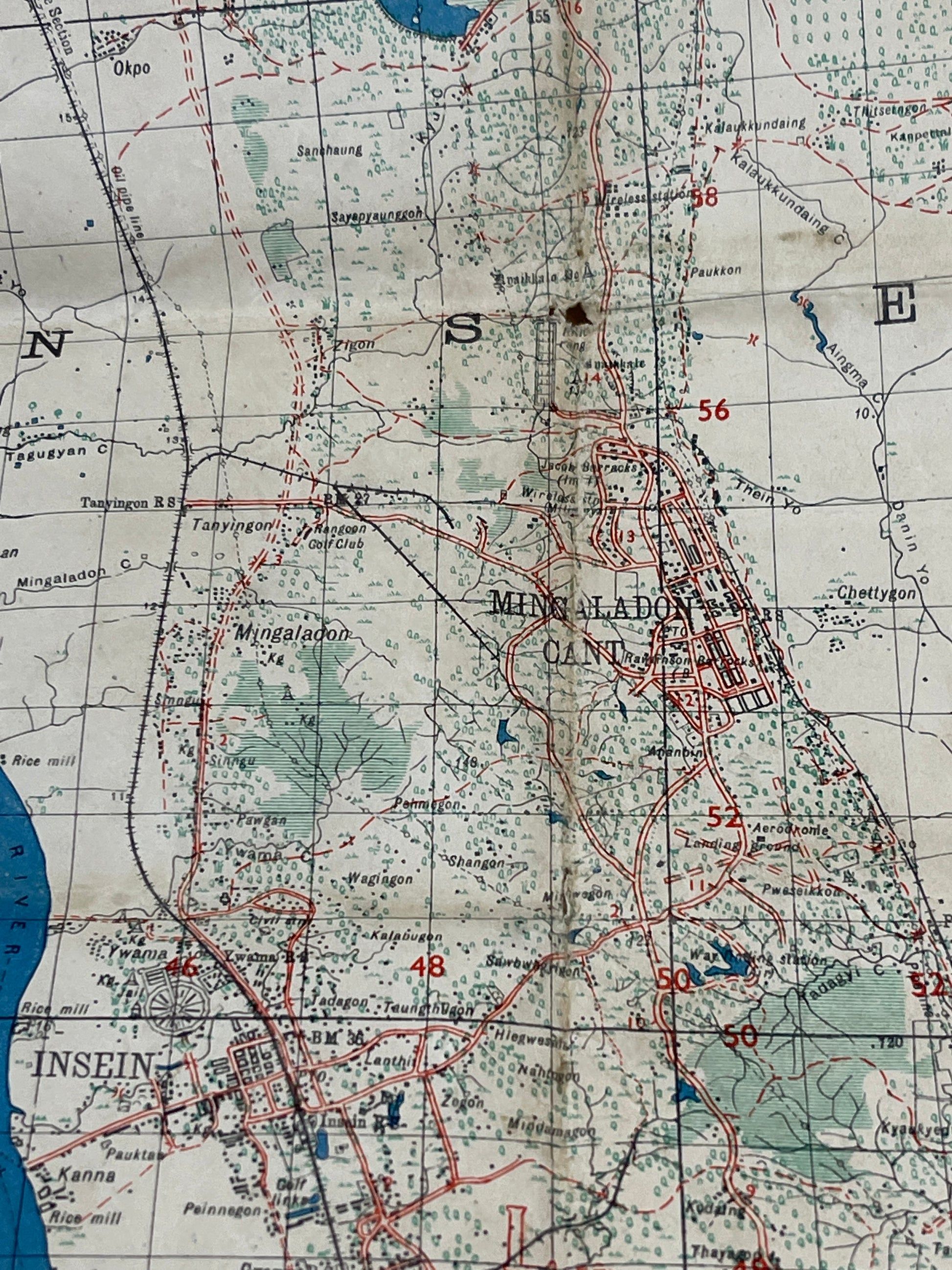 Fourth Edition Map Rangoon District 1944