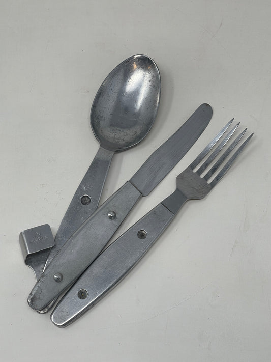 Knife, fork, and spoon set dated 1944