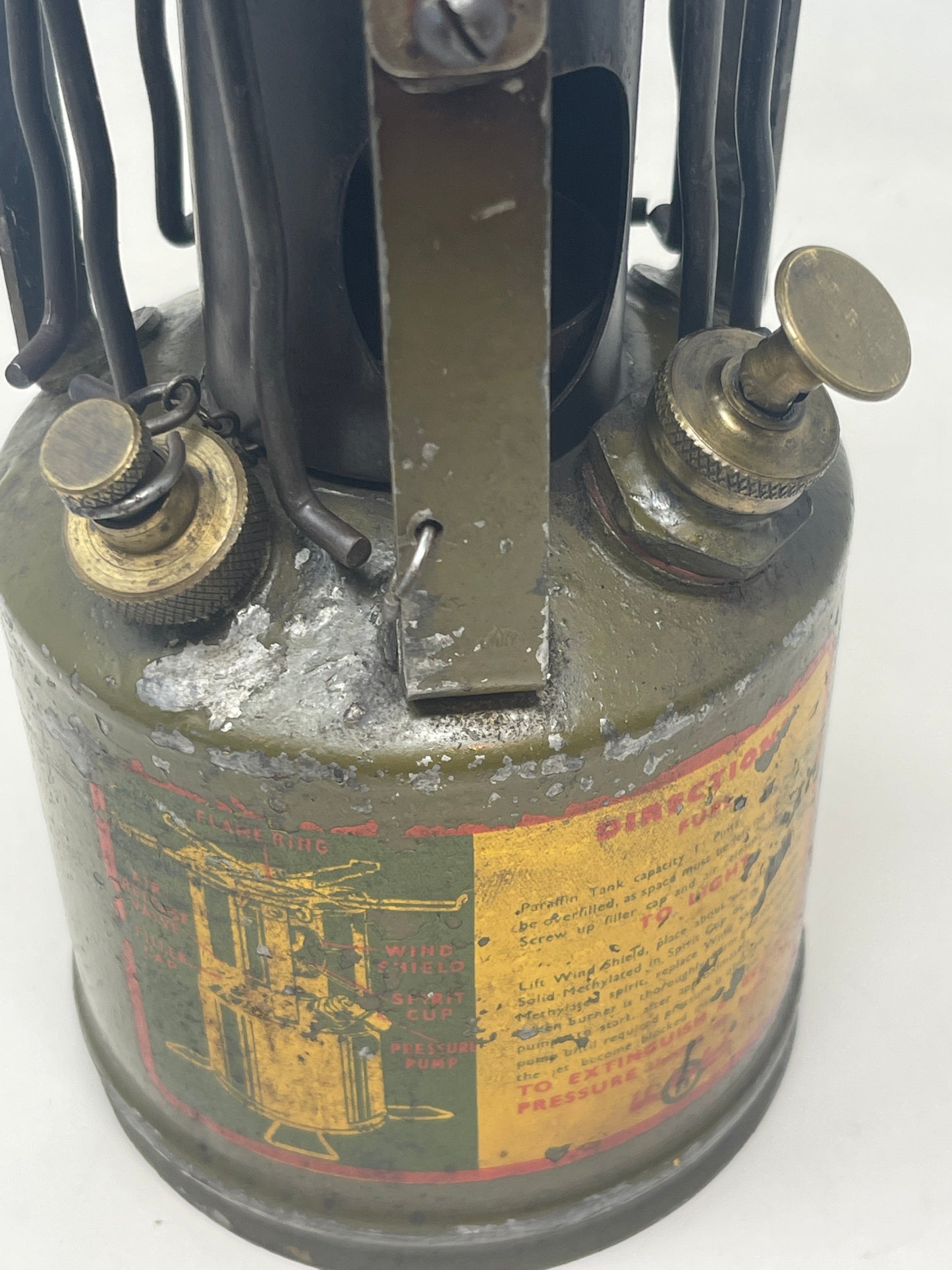 view of to of An original WW2 "Hurlock " field cooker fuel container
