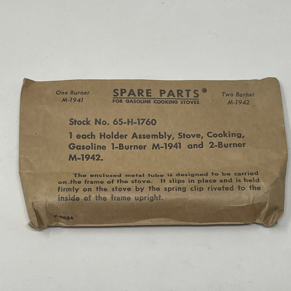 V98788 Cooker 1-Burner M-1941 and 2-Burner M-1942