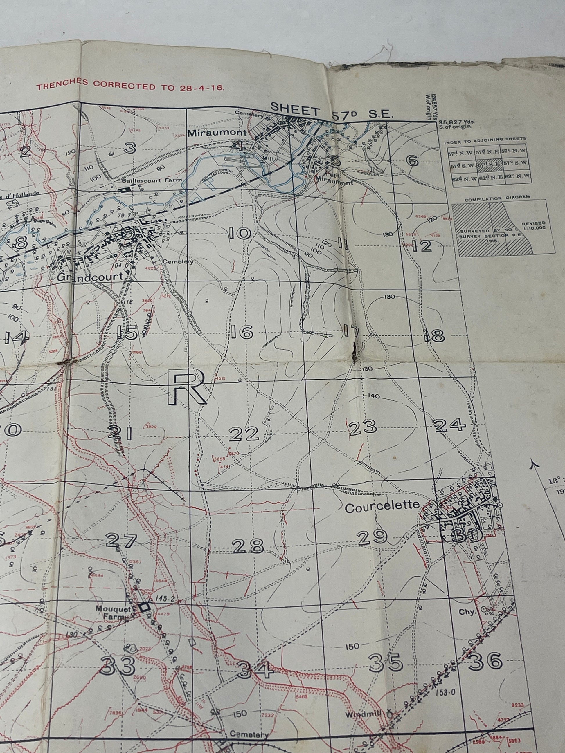 1916 Trench Map 57D SE 28/04/1916