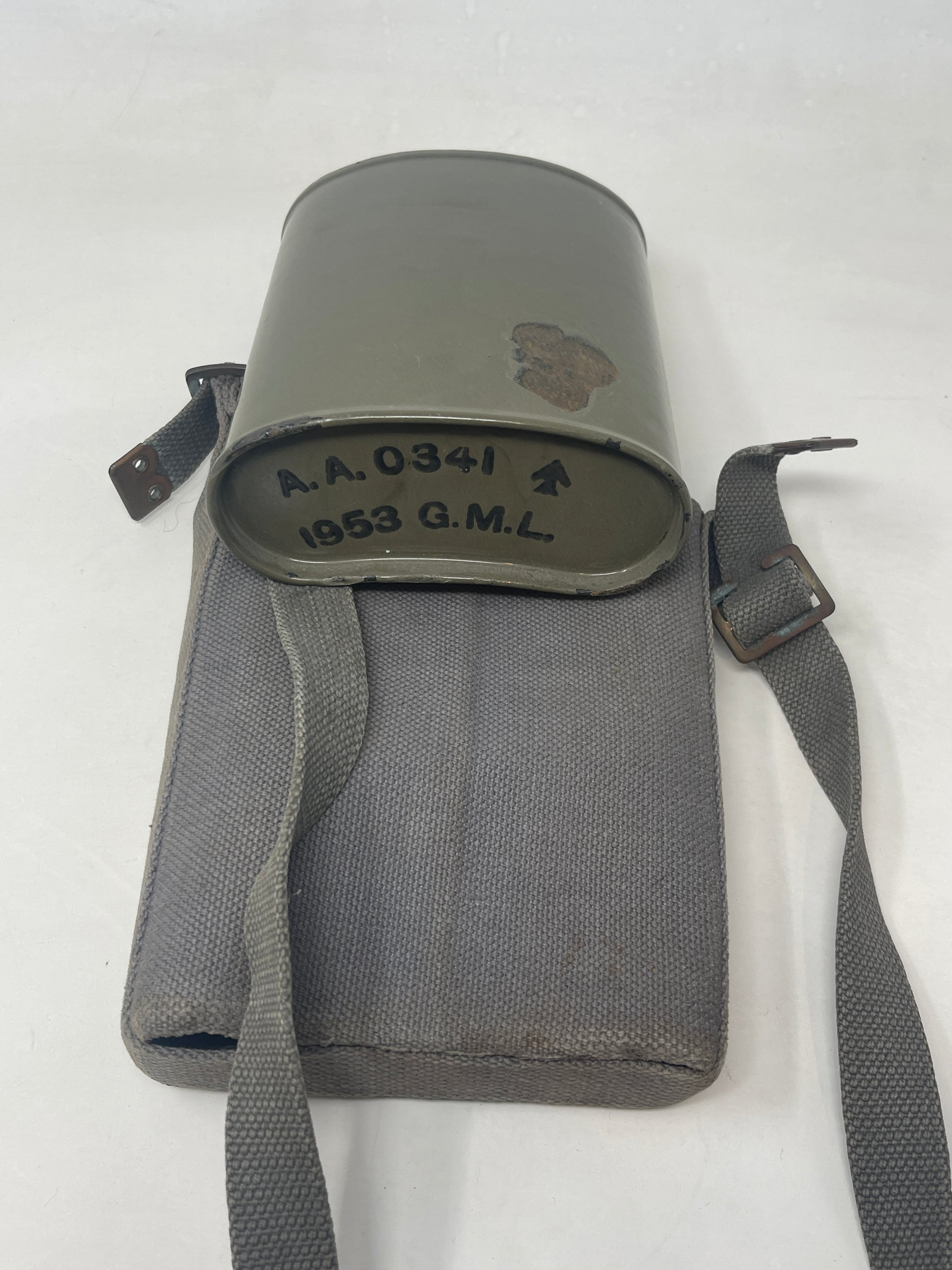  British Royal Air Force Water Bottle w/ '37 Pattern Webbing Cover c.1950