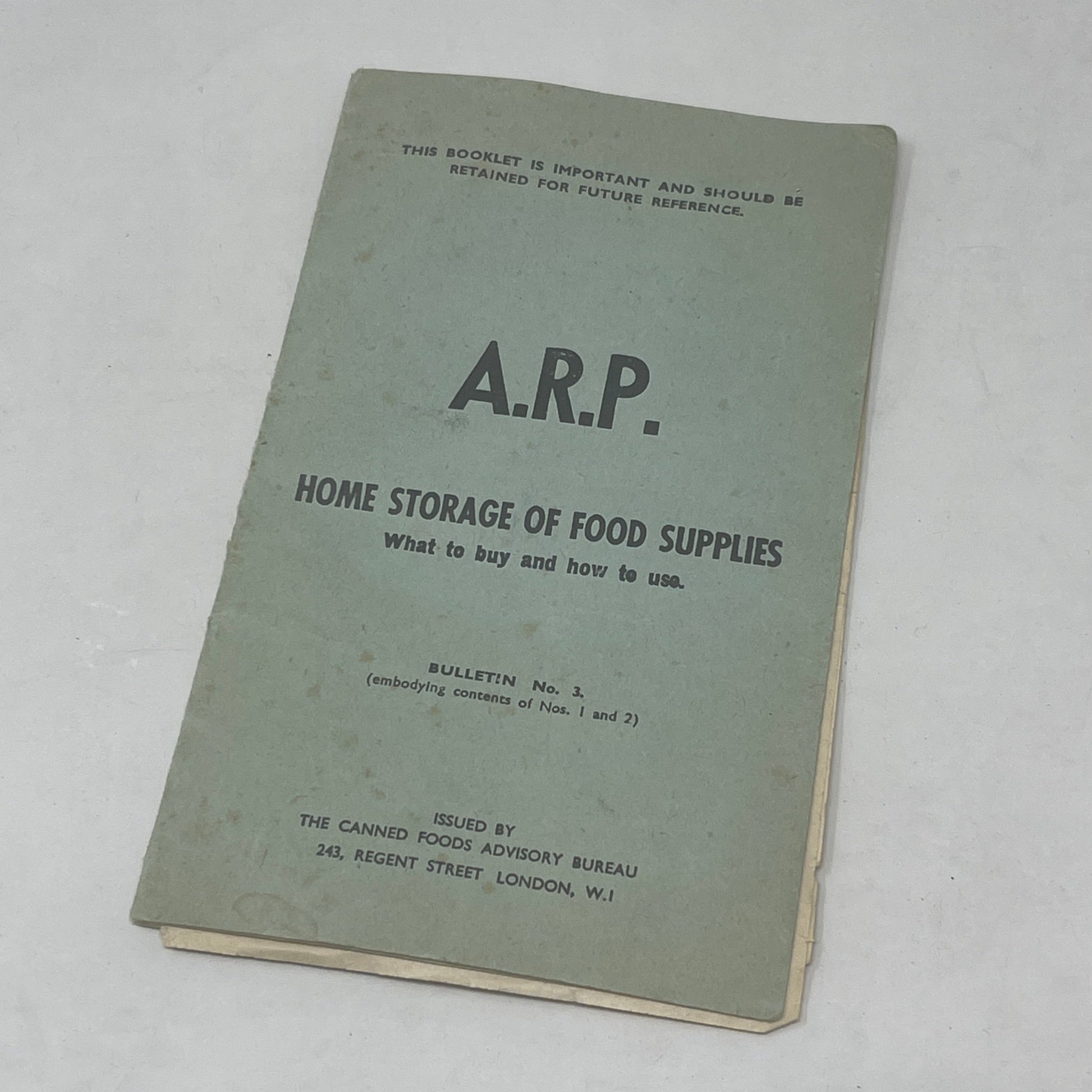 ARP Home Storage Of Food Supplies