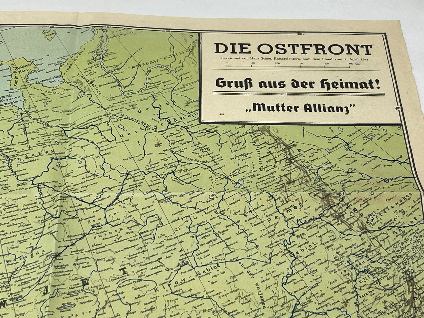 WW2 German Die Ostfront Map 1st April 1941