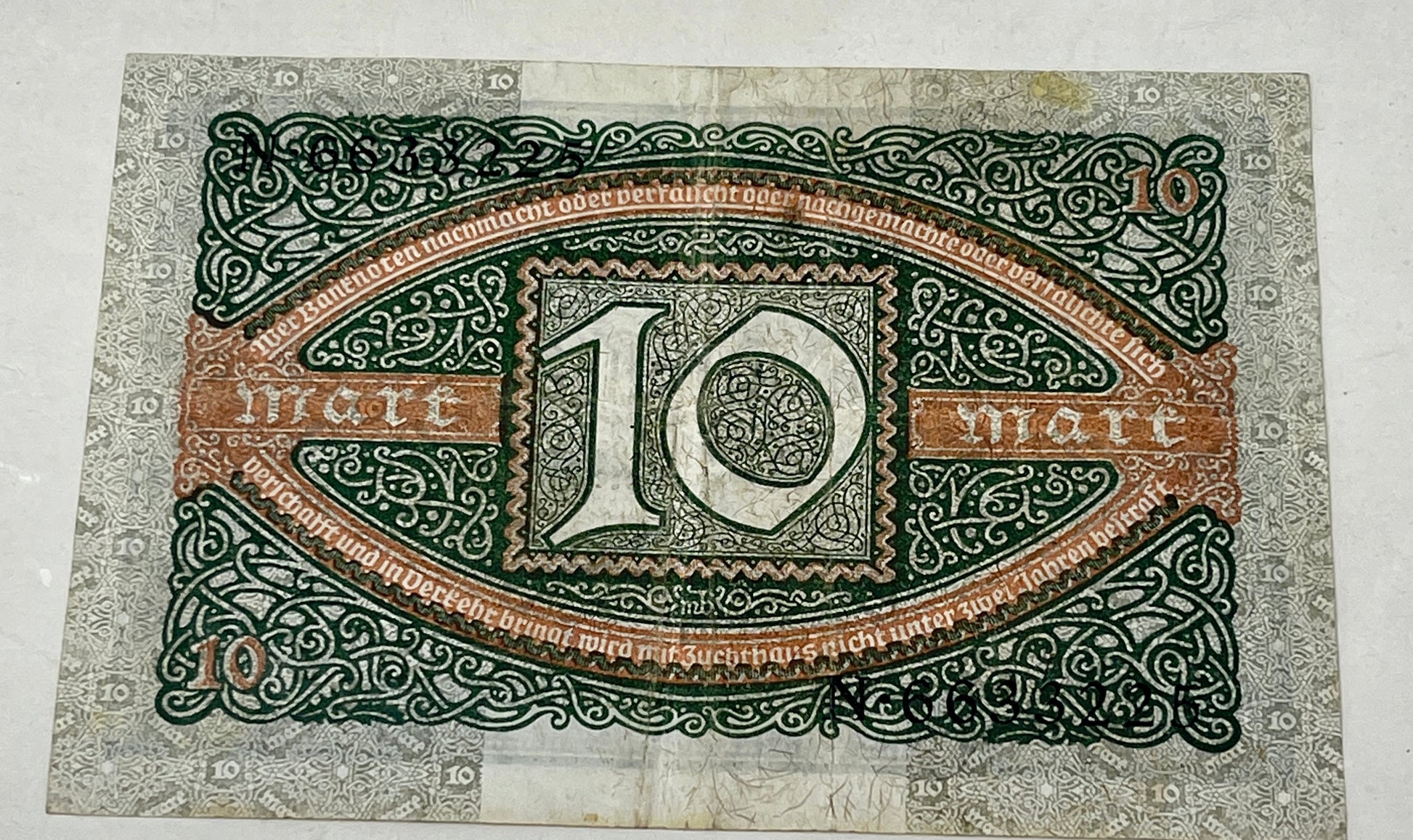 Reichsbanknote Zehn Mark February 1920
