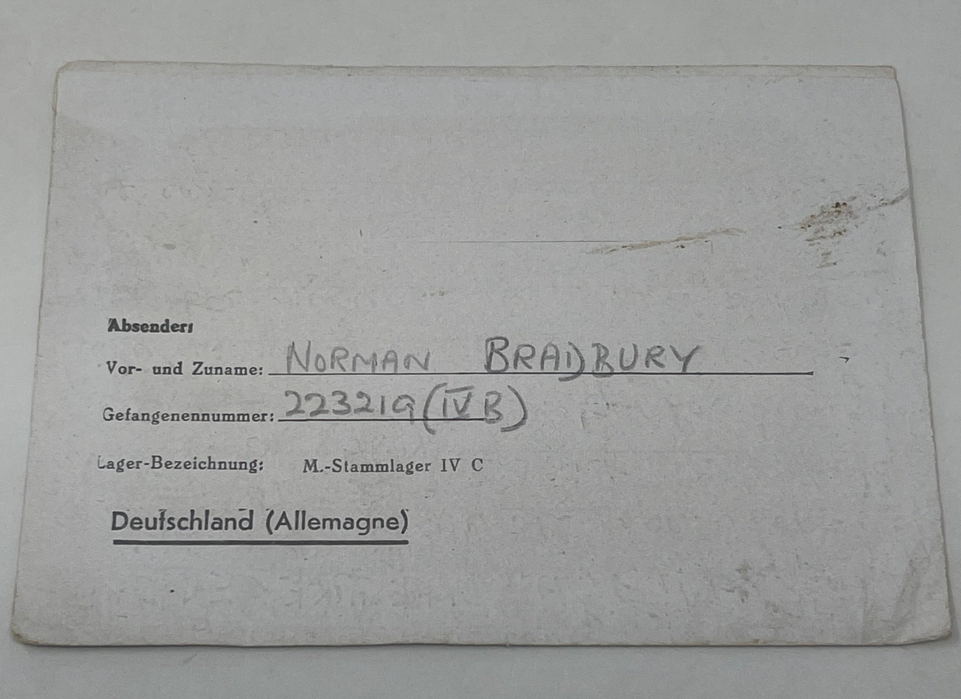 POW Letter, Photos, Birth Certificate relating to N Bradbury Grenadier Guards